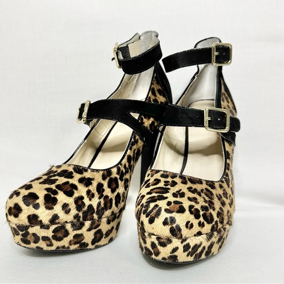 Colin Stuart Leopard Print Platform Heels Mary Jane Stiletto Pumps‎ Women’s 10 - Picture 2 of 11